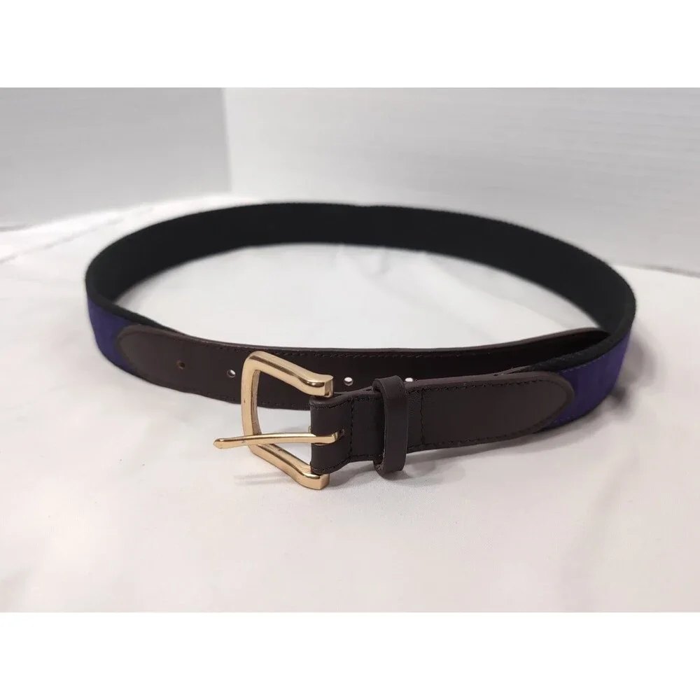 JAMES MADISON UNIVERSITY JMU Belt SZ 34 Purple and Leather Dukes Mens